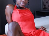 Hot black teen flashes her smooth bare feet before getting totally naked - Photo #6