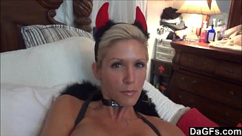 Jizzing on devilishly hot blonde milf