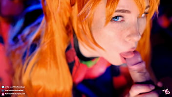 Hot slut Asuka Langley. Sloppy Blowjob and Pussy Creampie - MollyRedWolf