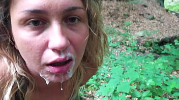 Huge and extreme cumshot: public blowjob (cum covered face)