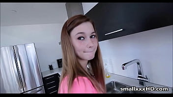 Skinny Teen Fucks Boyfriend in Kitchen -