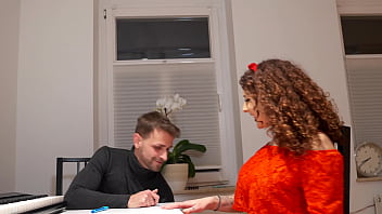 My teacher gives me huge cumshot