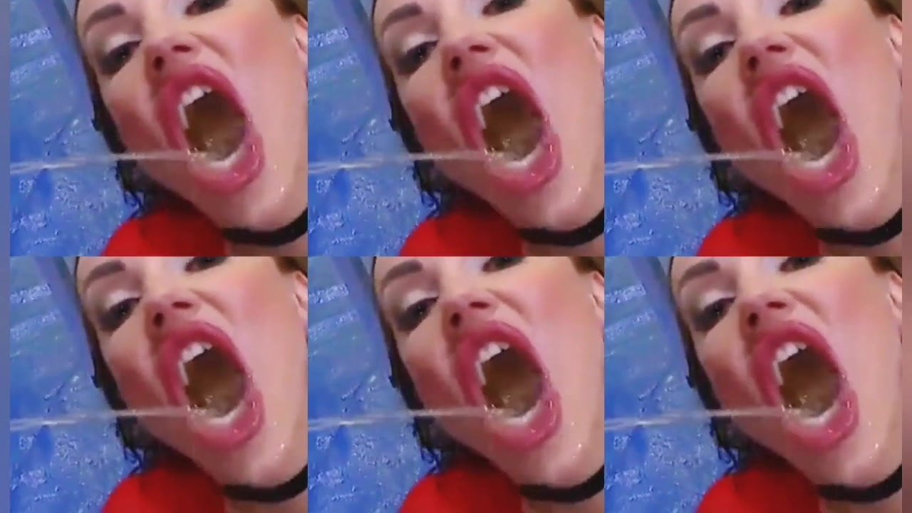 Trippy video of a hot milf drinking piss