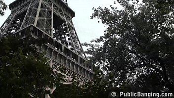 Eiffel Tower public threesome